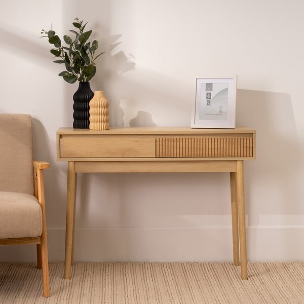 Конзолна маса в естествен цвят 30x100 cm Iona – Casa Selección-image-1