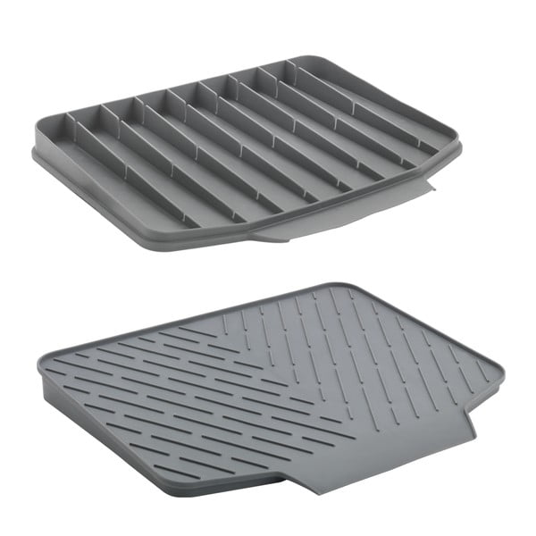 Сива пластмасова тавичка за оттичане за съдовете 40x33 cm Gravity – Metaltex-image-4