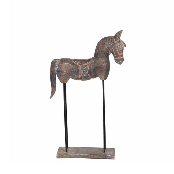 Dekorace ve tvaru koně z mangového dřeva Mica Sculpture, 30 x 52 cm