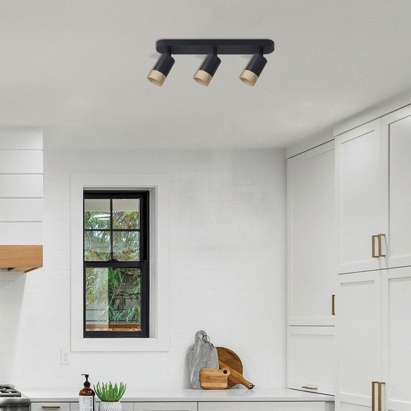 Осветително тялоо за таван с метален абажур в черен и естествен цвят 48x5.5 cm Conti – Candellux Lighting-image-1