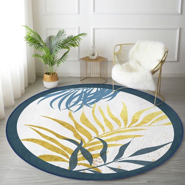 Кръгъл килим подходящ за пране и за прахосмукачки роботи ø 120 cm Comfort – Mila Home-image-1