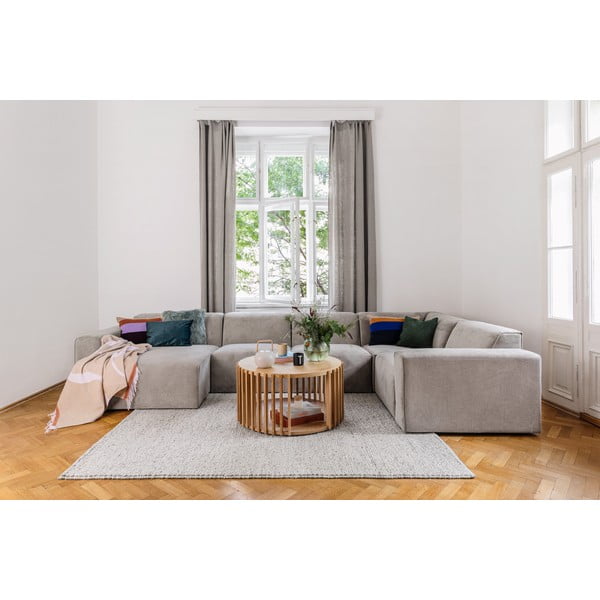 Бежов ъглов диван от велур (ляв ъгъл) Sting - Scandic-image-1