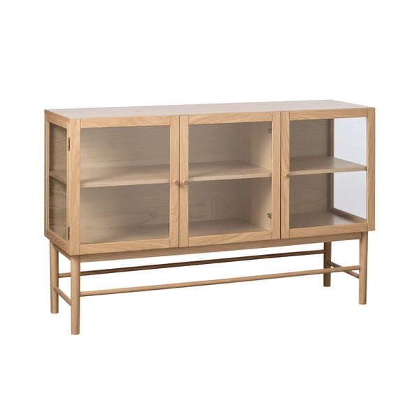 Витрина от дъбова дървесина в естествен цвят 88x140 cm Elba - Unique Furniture-image-2