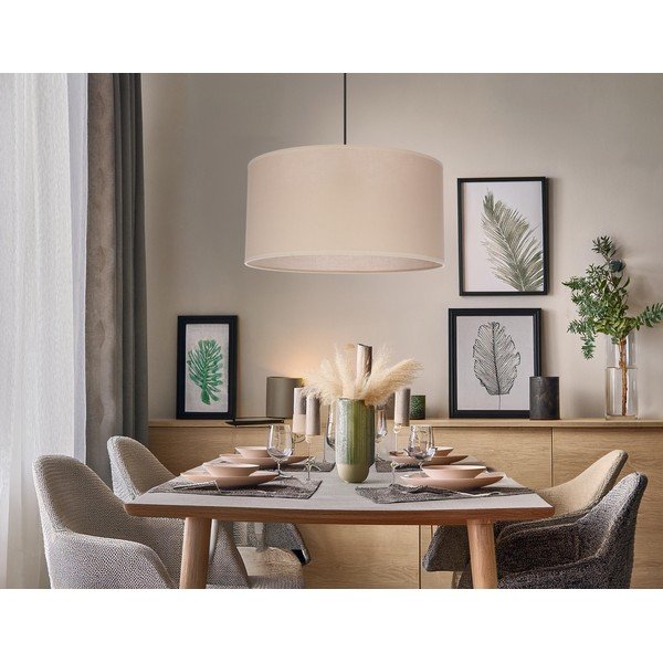 Бежово висящо осветително тяло с текстилен абажур ø 40 cm Shanti – Candellux Lighting-image-4