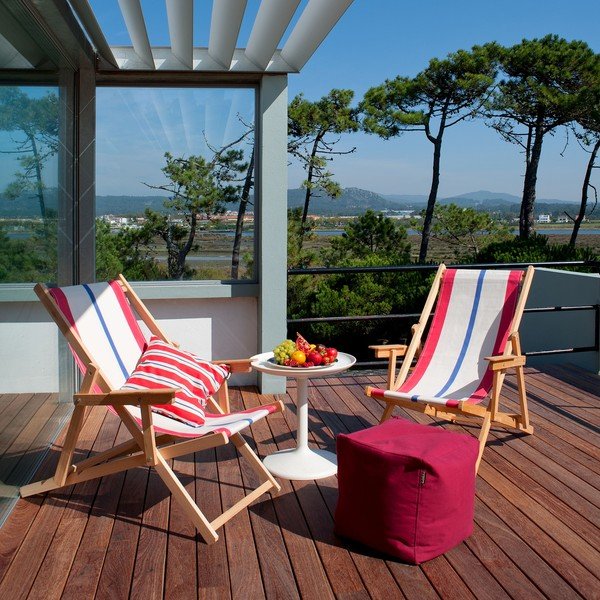 Sedací puf Lona, přírodní/červený-image-1