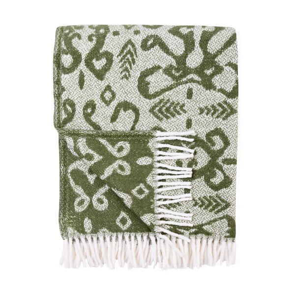 Зелено одеяло със съдържание на памук , 140 x 180 cm Mykonos - Euromant