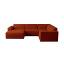 Ъглов диван от букле в тухлен цвят ("U" форма) Roxy – Scandic