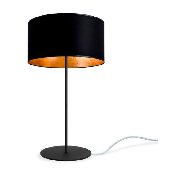 Černo-zlatá stolní lampa Bulb Attack Tres