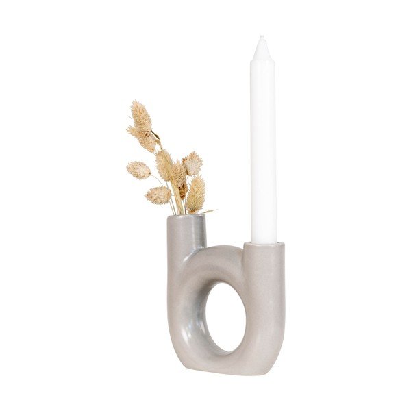 Свещник от бяло стъкло Fondo - House Nordic-image-1