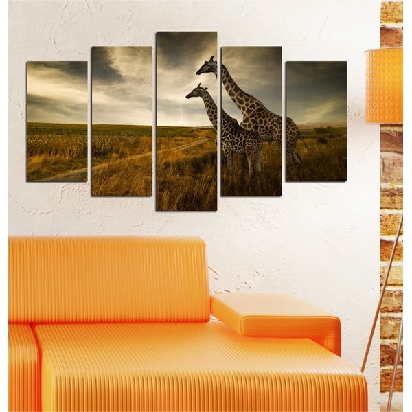 5dílný obraz Žirafy