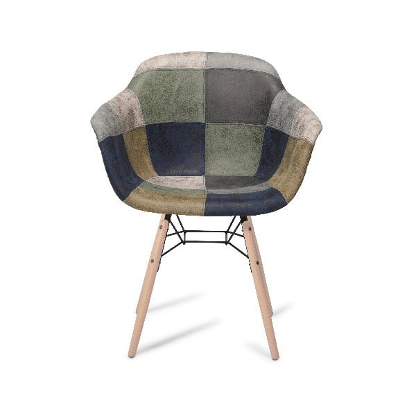 Сив трапезен стол с крака от букова дървесина Flame Patch - Furnhouse-image-1