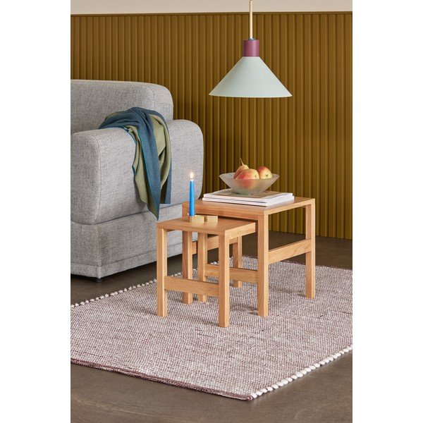 Странични масички в комплект от 2 бр. от декор от дъб  40x40 cm Puzzle – Hübsch-image-1