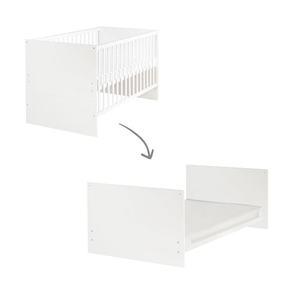 Бяло детско креватче 70x140 cm с регулируема височина Anton – Roba-image-2