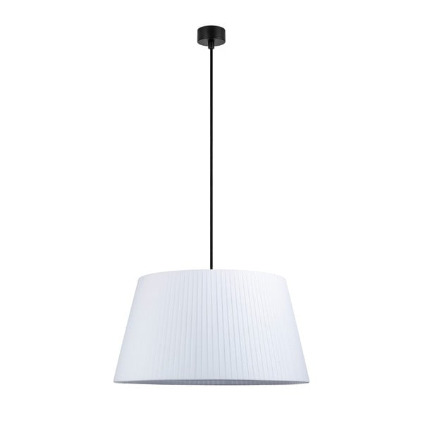 Бяла лампа за таван с черен кабел Kami, ⌀ 45 cm - Sotto Luce