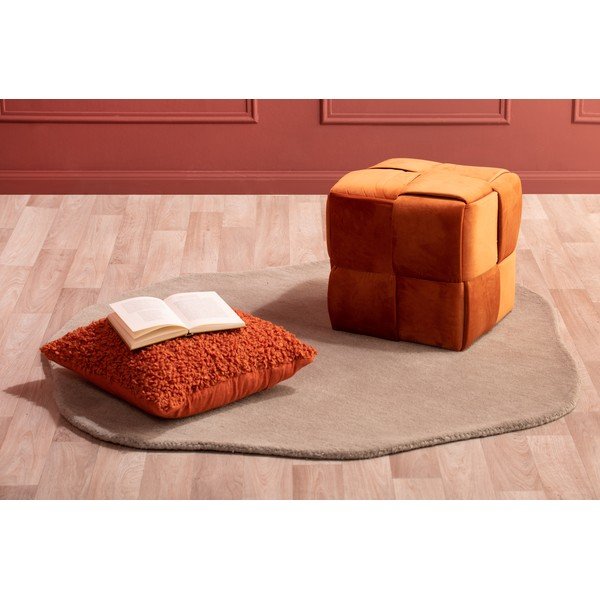 Табуретка от оранжево кадифе Weaved - Leitmotiv-image-3