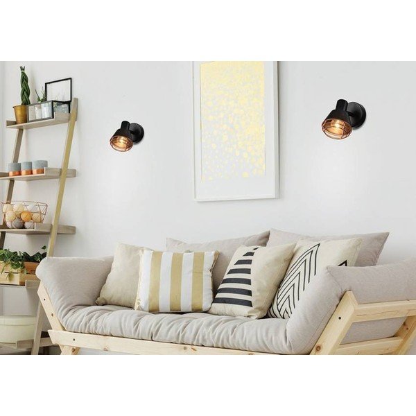 Черна метална стенна лампа Neria - Candellux Lighting-image-1