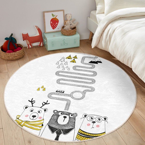 Бял детски килим ø 100 cm Comfort - Mila Home-image-4