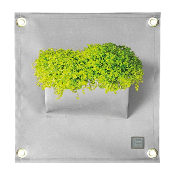 Šedý závěsný květináč The Green Pockets Amma, 45 x 50 cm