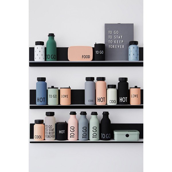Черна термобутилка , 500 ml Hot - Design Letters-image-4