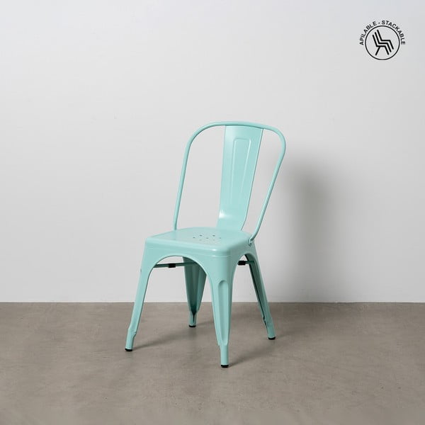 Тюркоазени метални трапезни столове в комплект от 2 бр. – Ixia-image-1