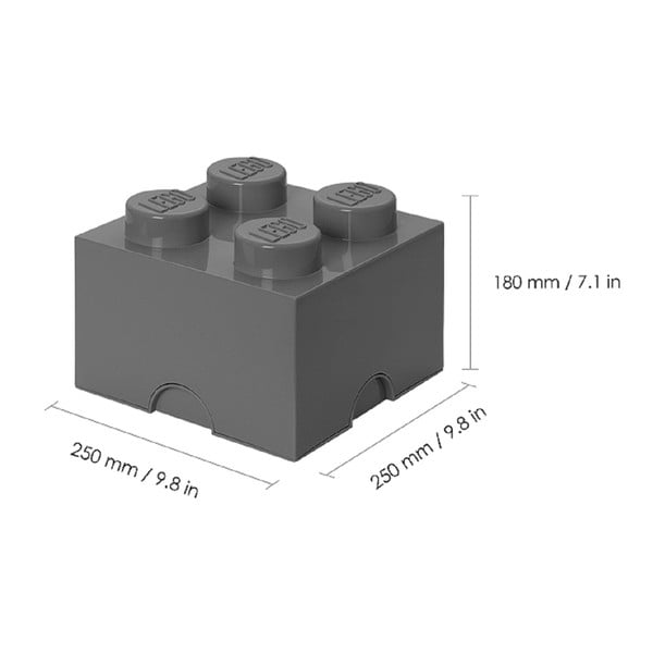 Детска тъмносива кутия за съхранение Square - LEGO®-image-2