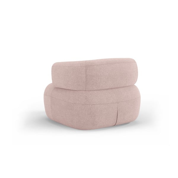 Светлорозово кресло от плат букле Jenny – Micadoni Home-image-3