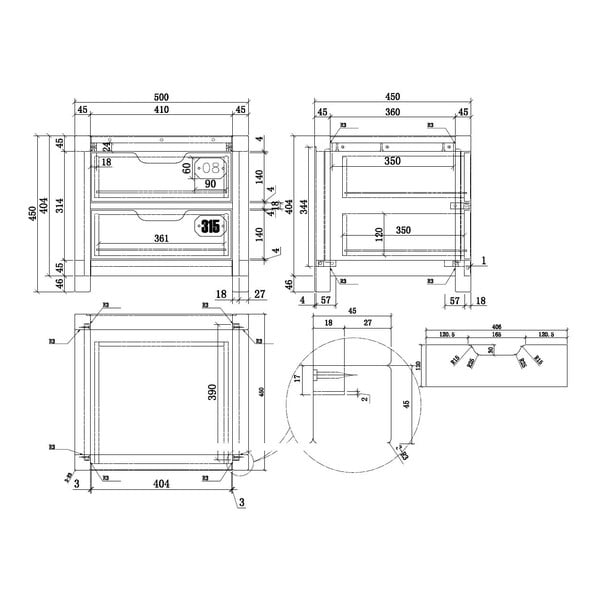 Нощно шкафче от кафява борова дървесина Alex - Vipack-image-2