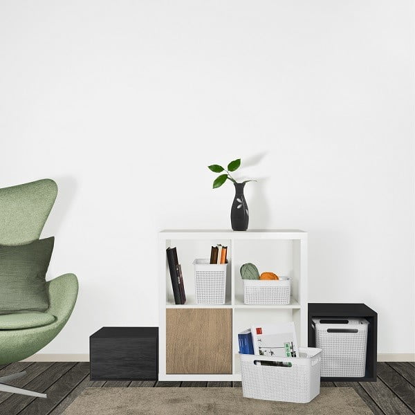 Бяла рециклирана пластмасова кошница за съхранение Brisen - Rotho-image-3