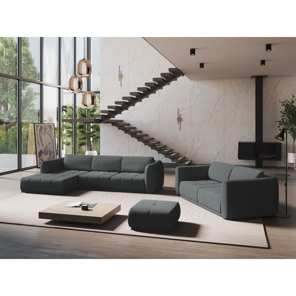 Тъмносив ъглов диван (ляв ъгъл) Hoku – Makamii-image-1