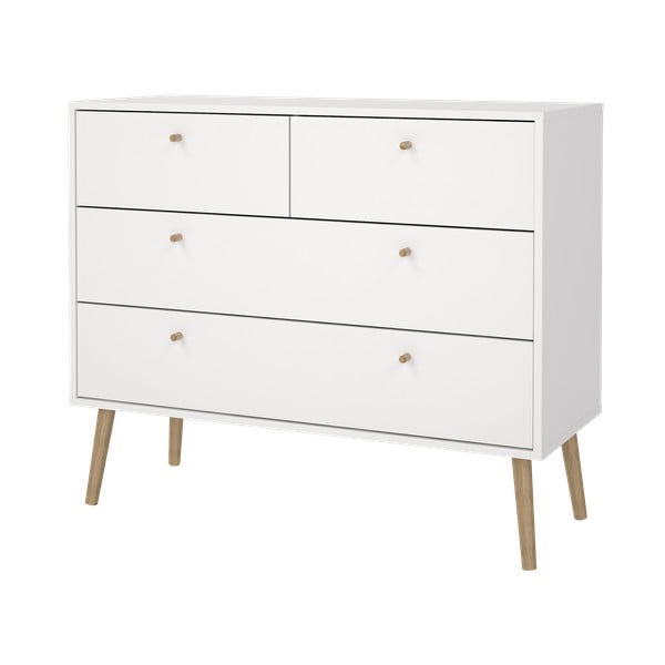 Бял нисък скрин 99x82 cm Bodo - Tvilum-image-3