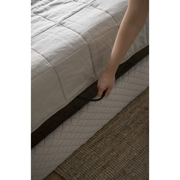 Бежово тапицирано единично легло и решетка 90x200 cm Sleepy Luna - Miuform-image-1