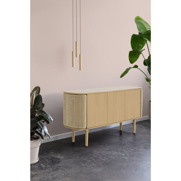 Нисък скрин от дъб в черно-кафяв цвят 150x75 cm Treasures - UMAGE-image-4