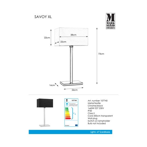 Černá stolní lampa Markslöjd Savoy XL Table-image-1