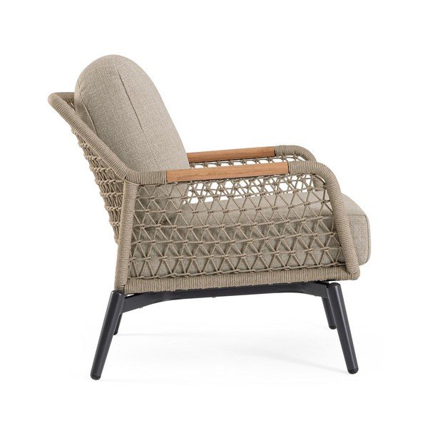 Светлокафяв метален градински стол Eulero – Bizzotto-image-4