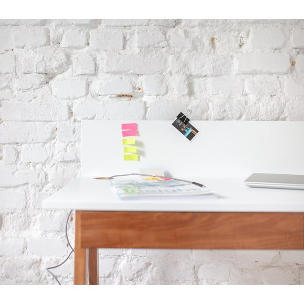 Сиво бюро с основа от ясенова дървесина, дължина 110 cm Luka Oak - Ragaba-image-3