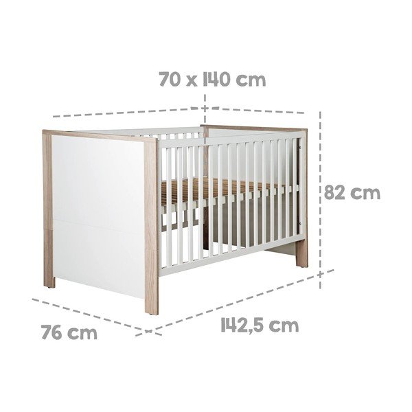 Детско легло в бял и естествен цвят 70x140 cm Olaf - Roba-image-4