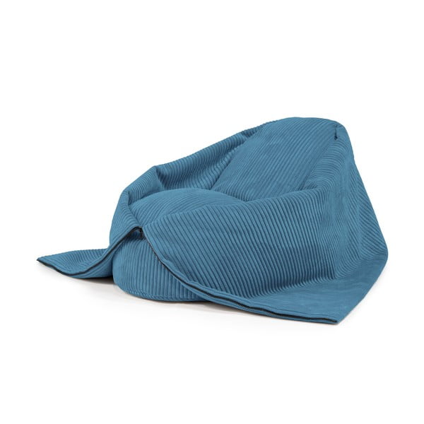 Син детски пуф от рипсено кадифе Cocoon 100 – SLOWDOWN