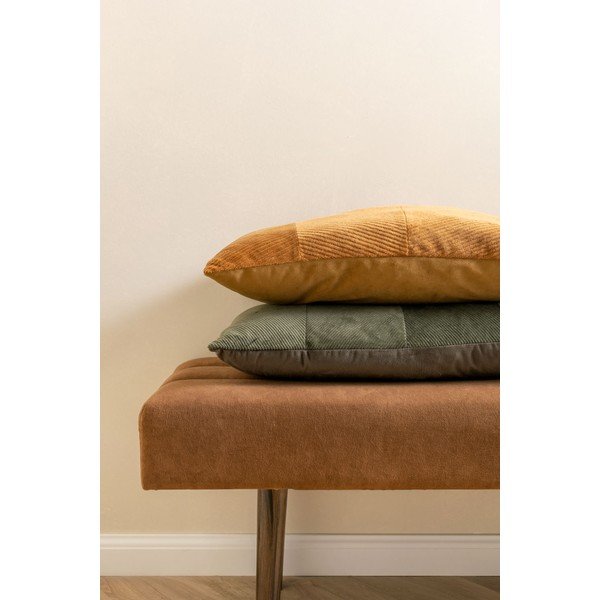 Зелена кадифена възглавница Кадифе, 60 x 30 cm Ribbed - PT LIVING-image-1