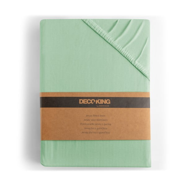 Светлозелен еластичен чаршаф от джърси 140x200 cm Amber – Restilo-image-4