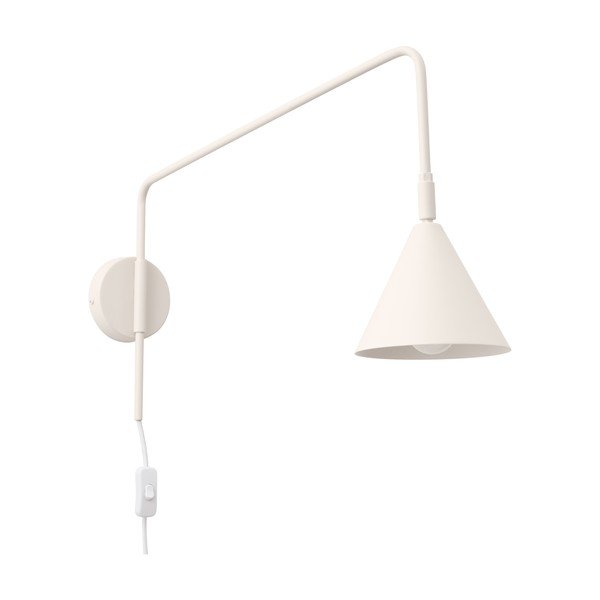 Кремава стенна лампа за контакт ø 14 cm Zylo – Sollux