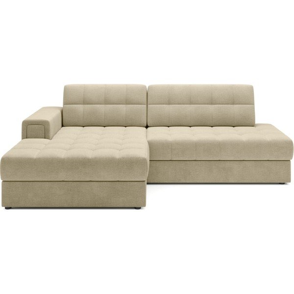 Светлокафяв кадифен разтегателен ъглов диван (ляв ъгъл) Blezalt – ELTAP