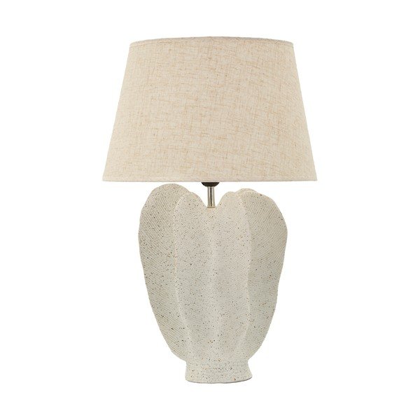 Кремава настолна лампа с текстилен абажур (височина 63 cm) Ester – Mauro Ferretti