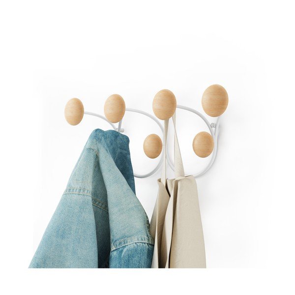 Бяла закачалка за стена от борова дървесина Dotsy - Umbra-image-4