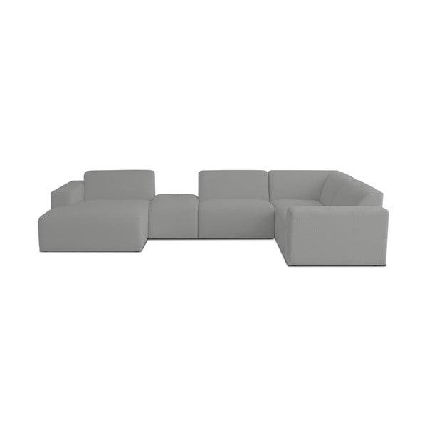 Сив ъглов диван от букле ("U" форма) Roxy – Scandic