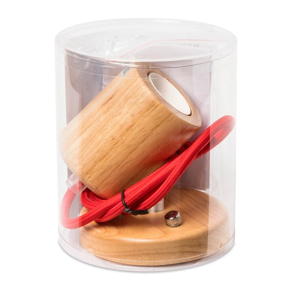 Висяща лампа с червен кабел Wood - SULION-image-3