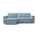 Сгъваем/с място за съхранение ъглов диван от рипсено кадифе в цвят мента Nihad – Bobochic Paris