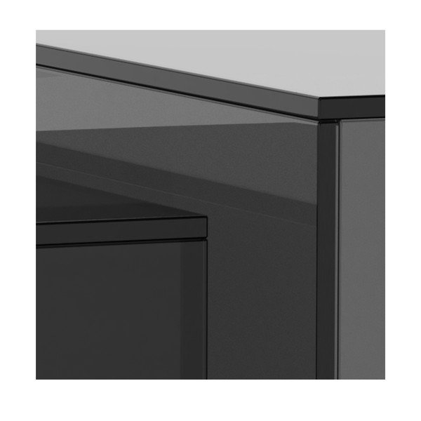 Сиви стъклени масички за кафе в комплект 2 бр. 50x50 cm Dice – Actona-image-1