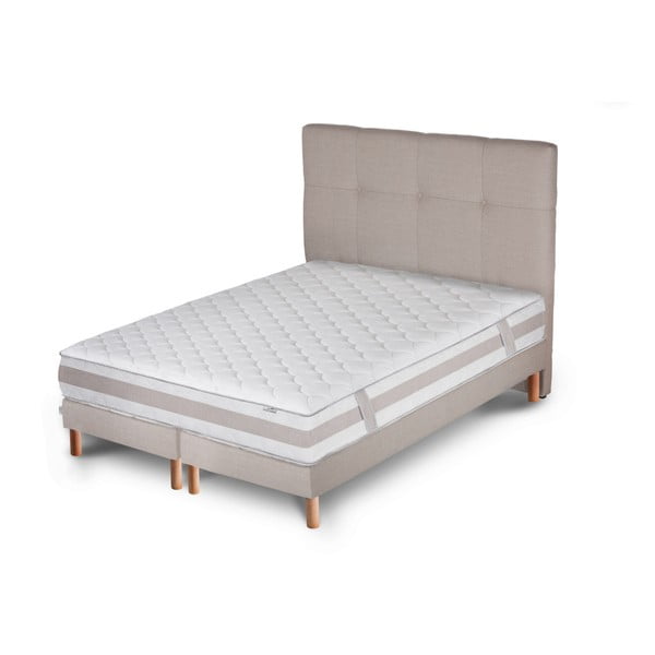 Светлосиво легло с матрак и двойна пружина Saturne Saches, 180 x 200 cm - Stella Cadente Maison