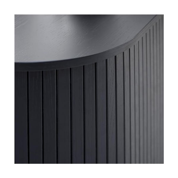 Черна телевизионна масичка от дъб 56x180 cm Nola - Unique Furniture-image-3