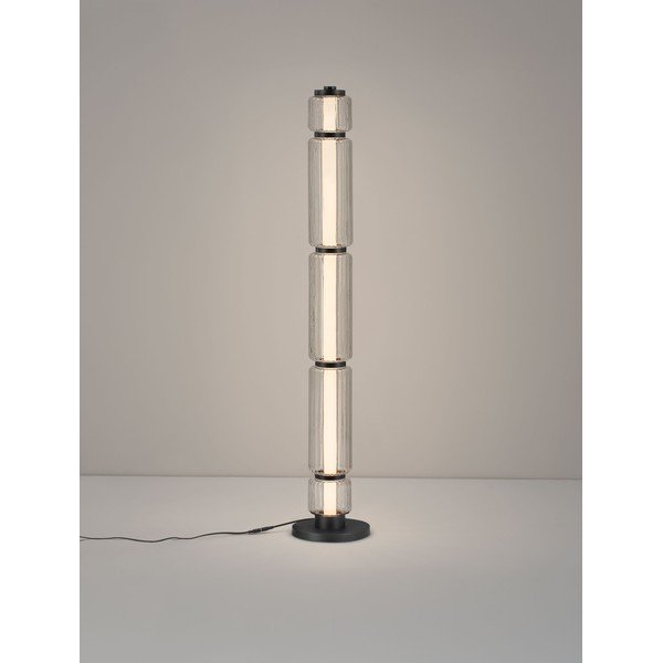 Матово черно стъклена LED подова лампа (височина 123 cm) Liesa – Nova Luce-image-2